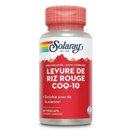 Solaray Levure De Riz Rouge + Coq10 600mg/30mg Capsules Végétales B/60