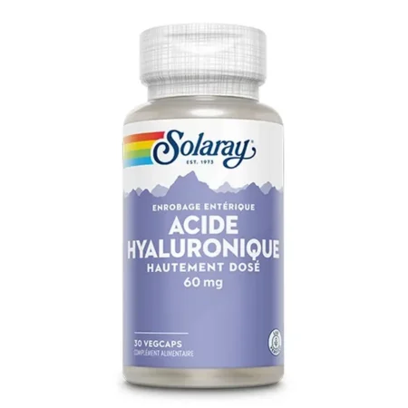 Solaray Acide Hyaluronique Hautement Dosé 60mg Capsules Végétales à Enrobage Entérique B/30